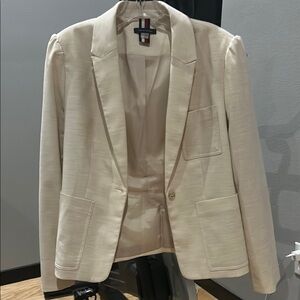 Tommy Hilfiger Cream Blazer with Single Button
